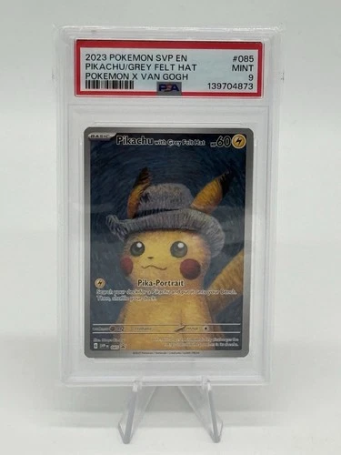 2023 POKEMON SVP EN-SV BLACK STAR PROMO #085 PIKACHU WITH GREY FELT HAT PSA 9