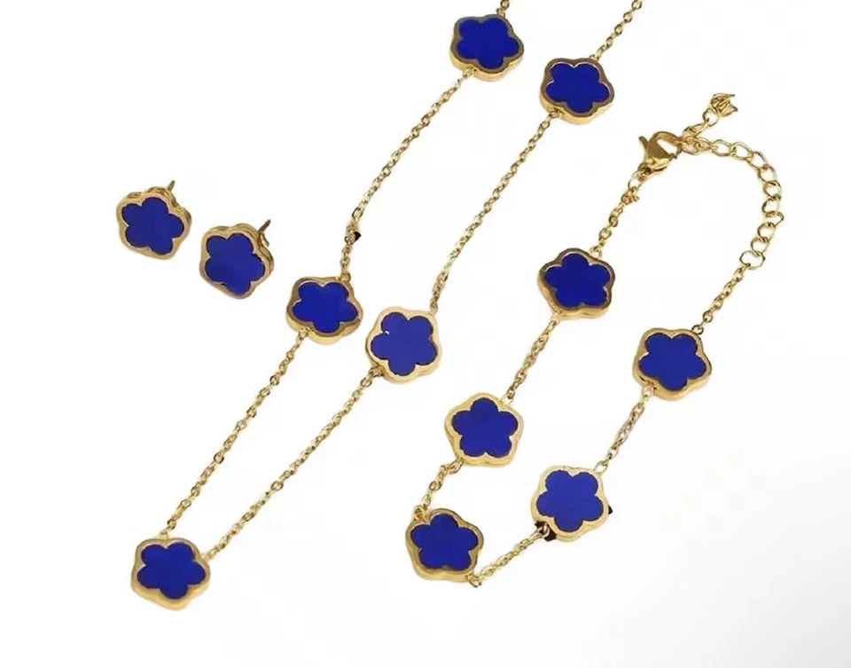 Discover our exquisite jewelry set, necklace, a bracelet, earrings