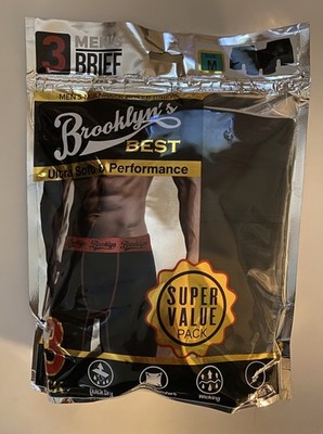 Brooklyn s Best Men s 3-Pack Boxer Briefs Size Medium Solid Black New with Tags