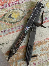 Used Belt one ear Trophy Headstall western leather tack FREE SHIPPING