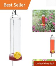 Clear 3 Fl Oz Plastic Hummingbird Feeder with Hanging Rod - Outdoor Garden Charm