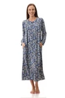 Womens Givoni Navy Blue Long Sleeve Winter Zip Brunch Coat Bath Robe 22A