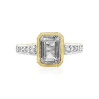 Cavill WeißEr Topas Ring 1,62Ct Sterlingsilber Damen Zirkon Vergoldet