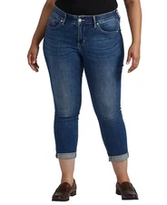 Jag Plus Size Carter Mid Rise Girlfriend Jeans Thorne Blue Size 14W/ 26