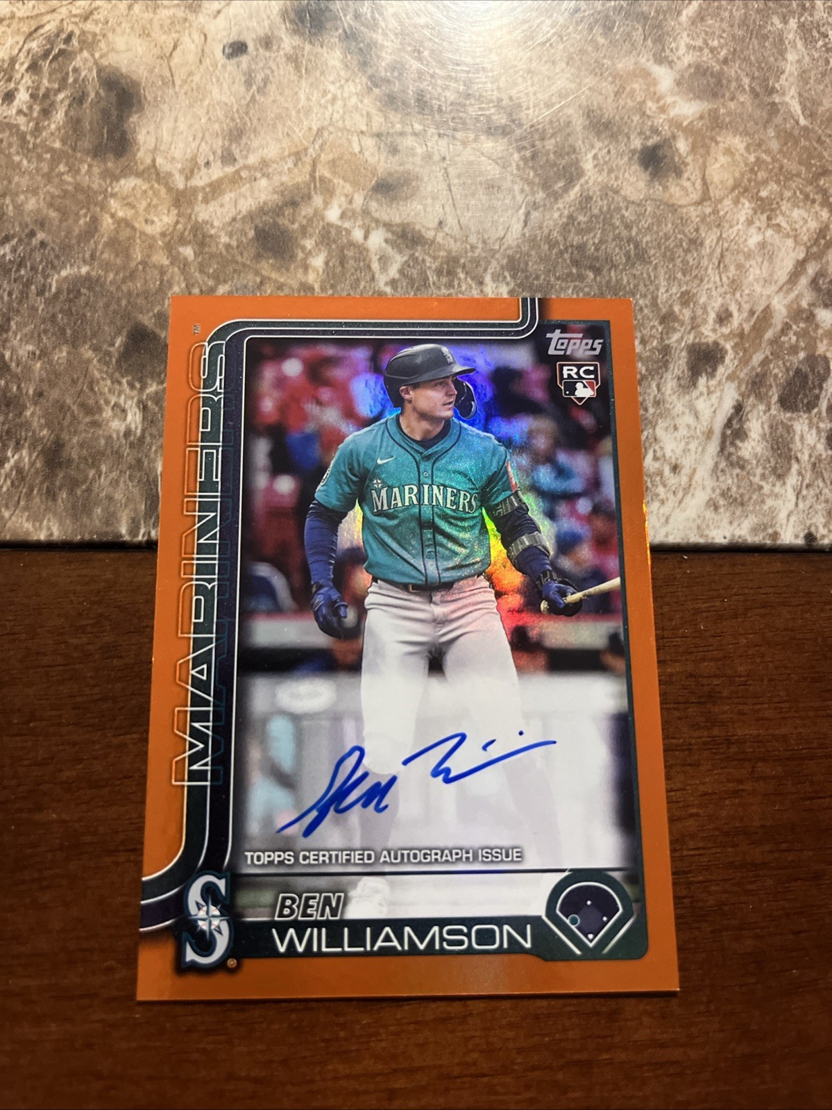 2025 Topps Update Series Ben Williamson Real One Autograph Orange 17/25 US130 RC