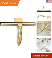 12-Inch Brass Shower Squeegee with Stainless Steel Handle for Streak-Free Shine