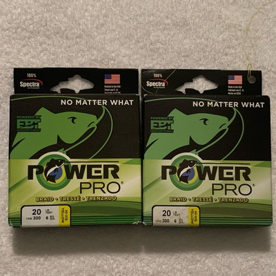 #ad LOT OF 2 POWER PRO BRAIDED FISHING LINE 20lb. X 300yds HI VIS YELLOW NIP BRAID $34.95