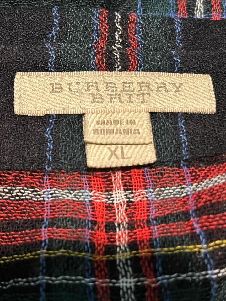 Burberry Brit Women's XL Tartan Plaid Long Sleeve Button Down Blouse - Image 2 of 4