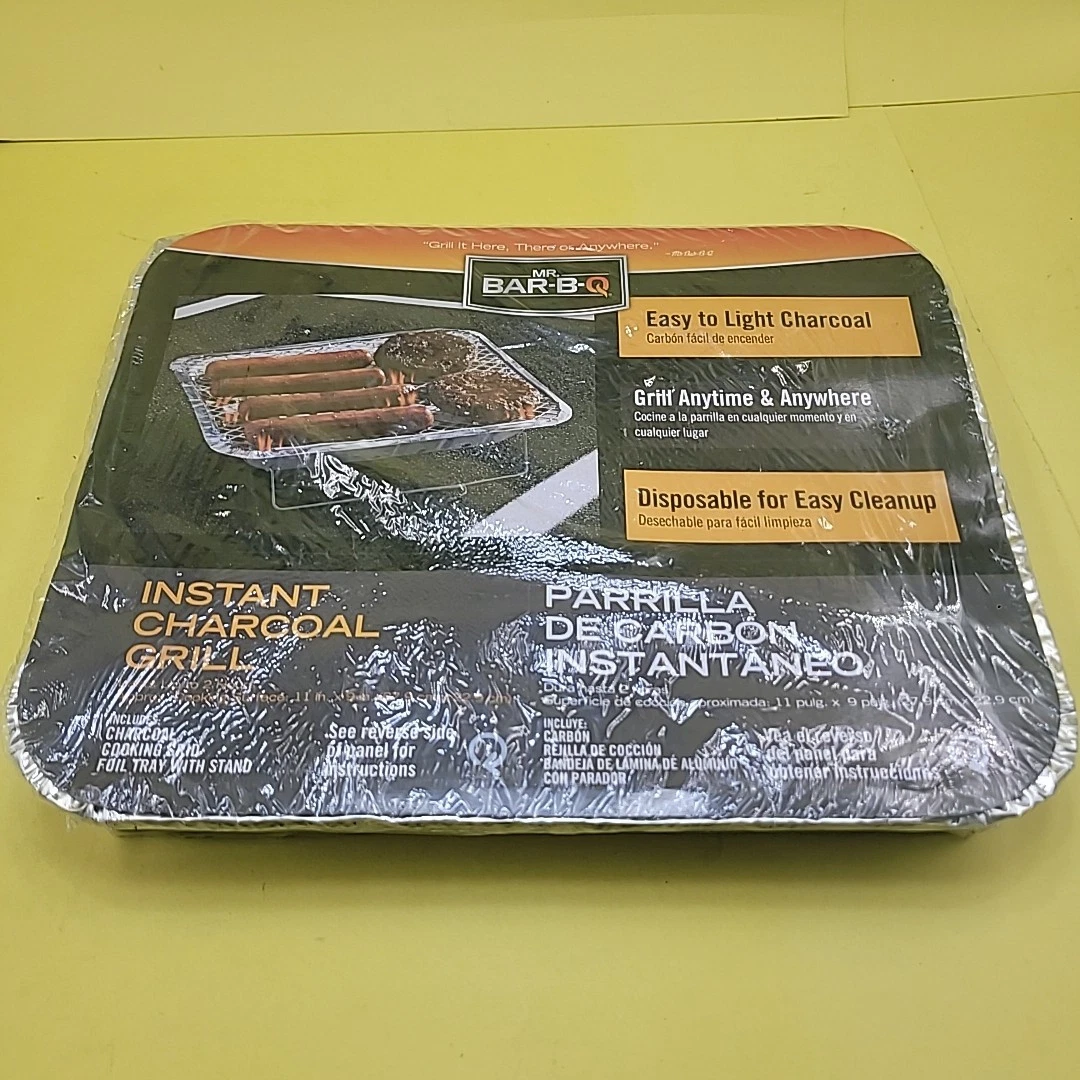 Mr. Bar-BQ Instant Charcoal Grill, Disposable, Easy to Light Charcoal, 11” X 9”