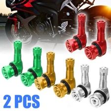 2x CNC Motorcycle 90 Degree Angle Wheel Tire Stem Tubeless Valve Aluminum Alloy*