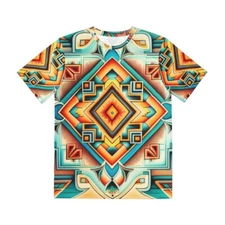 All Over Print T Shirt Unisex Adult Aztec Southwestern Native American Navajo