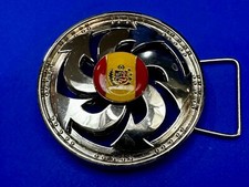 Spinner Peru Flag Center Yellow Red Round Spinning Moving Belt Buckle