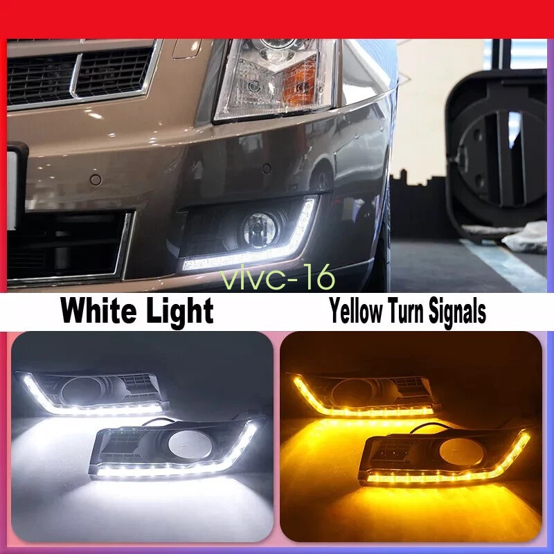 Luces de circulación diurna LED DRL faros antiniebla parachoques para Cadillac SRX 2012~2016 Foto 2 de 4