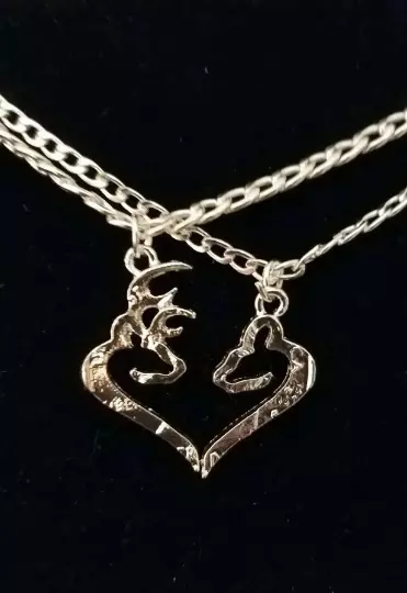 Buck and doe heart cheap necklace