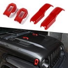 Red Engine Hood Hinge & Lock Latch Buckle Cover Trim For Wrangler JL JT 2018+