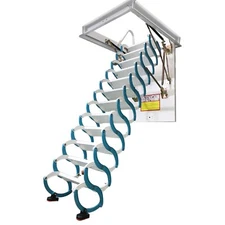 70*100cm Attic Loft Ceiling Retractable Folding Ladder Max 3M/9.8 ft 12 Steps