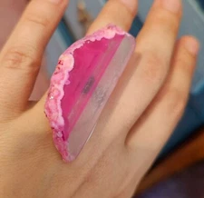 natural stone adjustable bold statement cocktail alloy abstract club casul ring