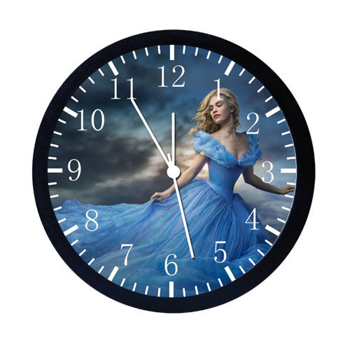 Disney Princess Cinderella Black Frame Wall Clock E24 | eBay