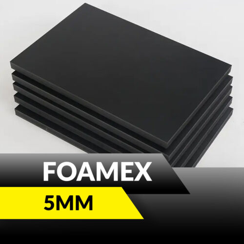 Black Foam PVC Light Weight Signage Sheet 5mm Foamex® Board Blanks Craft - Picture 1 of 2