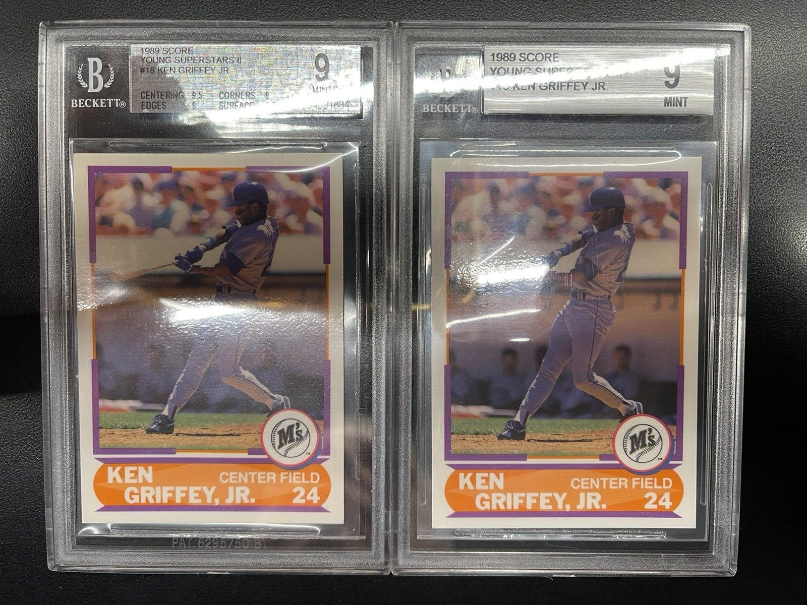 2-Card Lot. 1989 Score Young Superstars #18 Ken Griffey Jr. BGS 9 "Rookie"
