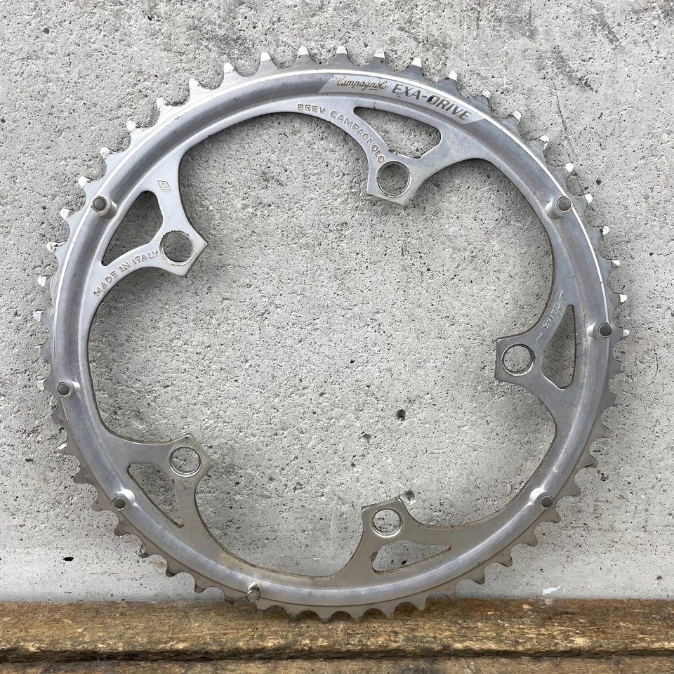 Plato Campagnolo EXA Drive 52 dientes 52/42 135 BCD 52t aleación Italia vintage Foto 4 de 4