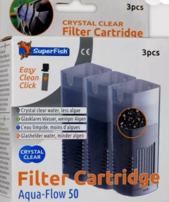 Superfish Filterkartusche Aqua-Flow 50 glasklar für Aquarium Aquarium