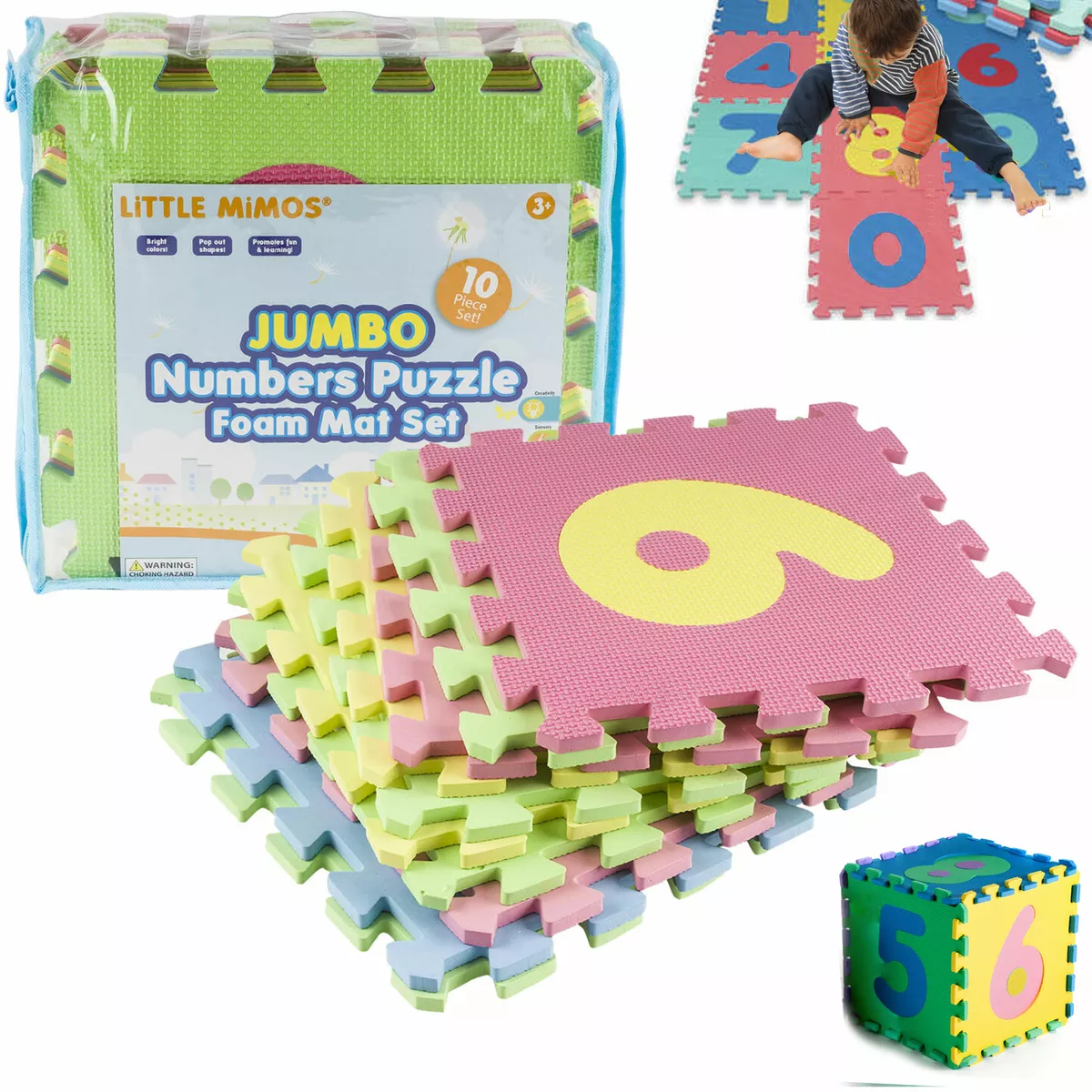 10 PC Bébé Tapis Mousse Numéro Emboîtement Puzzle Enfants Learn