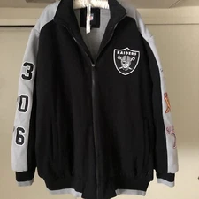 Oakland Las Vegas Raiders Zippered Jacket G-III Super Bowl Champions Sz 4XL