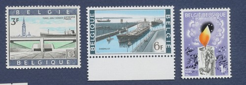 BELGIUM - Scott 709, 712 & 729 - MNH - Petroleum Topic, ship, candle - 1968 --b