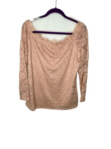 Allegra K Women’s Blouse Off The Shoulder Lace & Lined Size XL