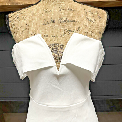 Lulus Size Small White Off-the-Shoulder Bodycon Midi Dress NWT | eBay