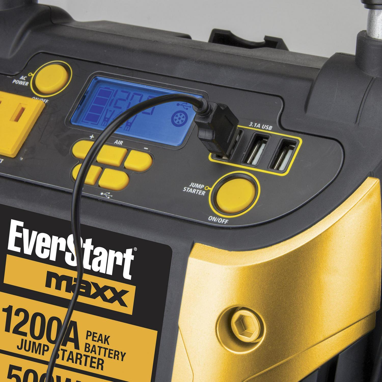 EverStart Maxx J5CPDE Jump Starter Power Station 1200 Peak Amps 500W