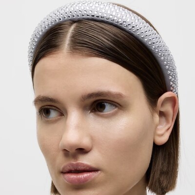 J.CREW Women Rhinestone-studded headband Silver Mirror One  display picture 2