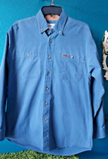 Carhartt Mens Long Sleeve Button Down Shirt Size Medium Blue