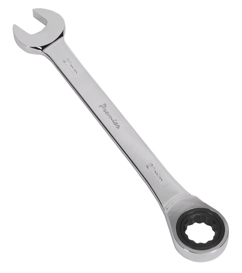 Sealey RCW21 21mm 7/16w Scaffold Open End/Fixed Head Ratchet Combination Spanner
