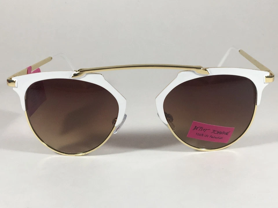 Gafas de sol para mujer Betsey Johnson cejas doradas blancas marrones degradadas retro BJ475114 Foto 3 de 4