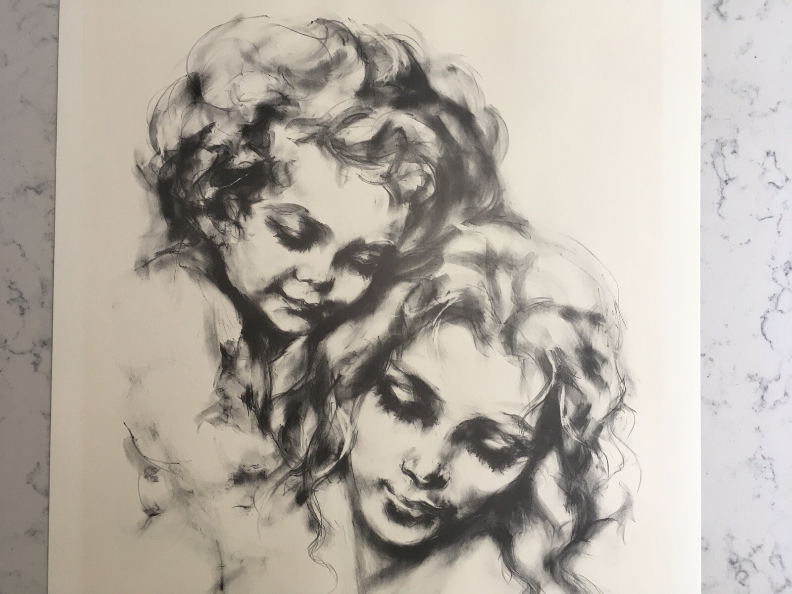 HYACINTHE KULLER BARON ARTIST PENCIL SIGNED LITHOGRAPH PRINT MOTHERHOOD