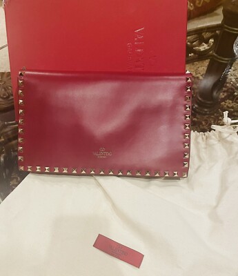 Valentino Rockstud Leather Clutch