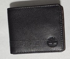 Men  s Timberland Genuine Leather Black Billfold Wallet NWT 55