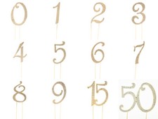RHINESTONE CRYSTAL GOLD NUMBER CAKE TOPPER DECORATION