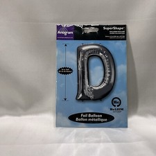 Anagram Balloons Letter D Foil Mylar Balloon 24  X 33  Silver New  