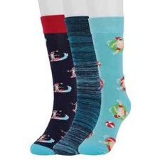 NWT Men  s Celebrate Together Christmas Socks Holiday Gift Printed Crew 3 Pairs