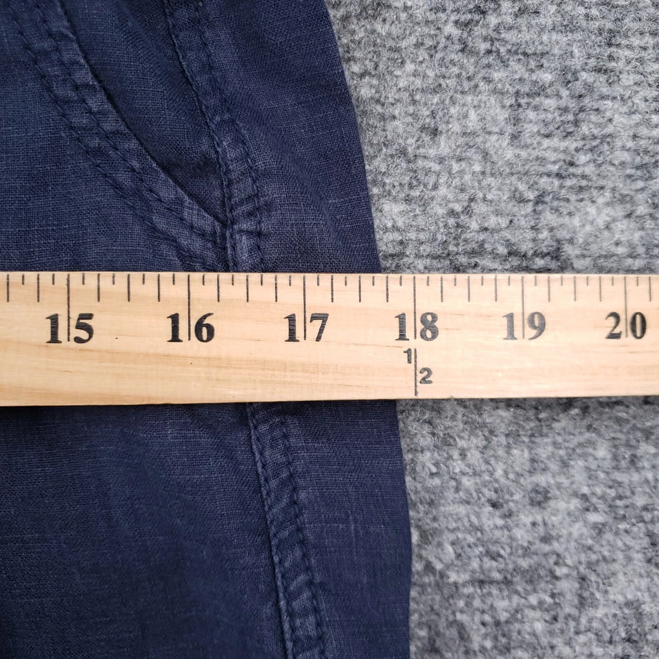 Athleta 裙子女式 2 海军蓝亚麻线弹性腰迷你 A 字拉 — 第 4/4 张图片