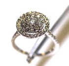 GIA 14k white gold 1.63ct round diamond double halo cluster ring 5.9g 8.75 — photo 5