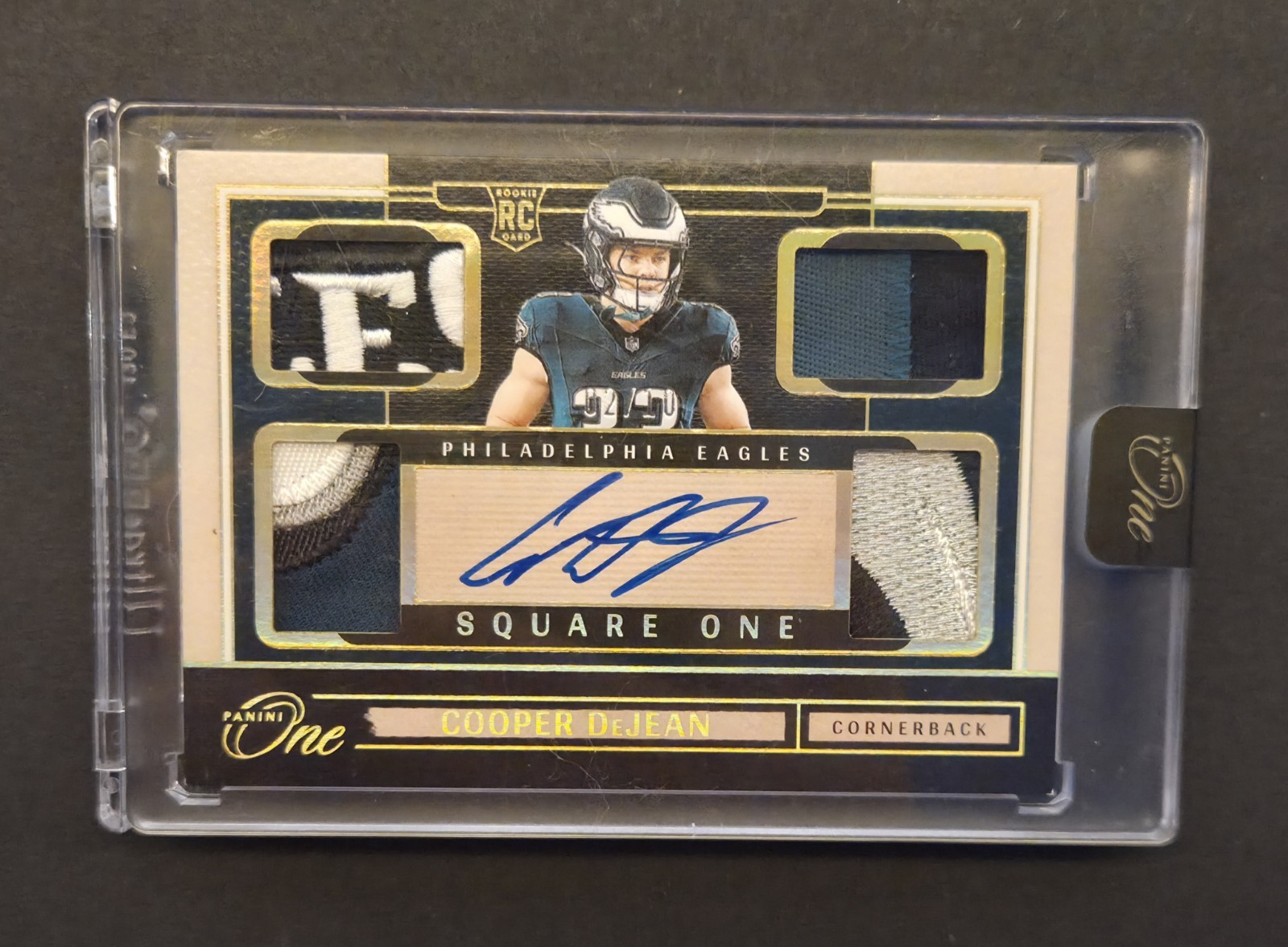 Cooper DeJean Panini One #77 Patch Autograph-Gold