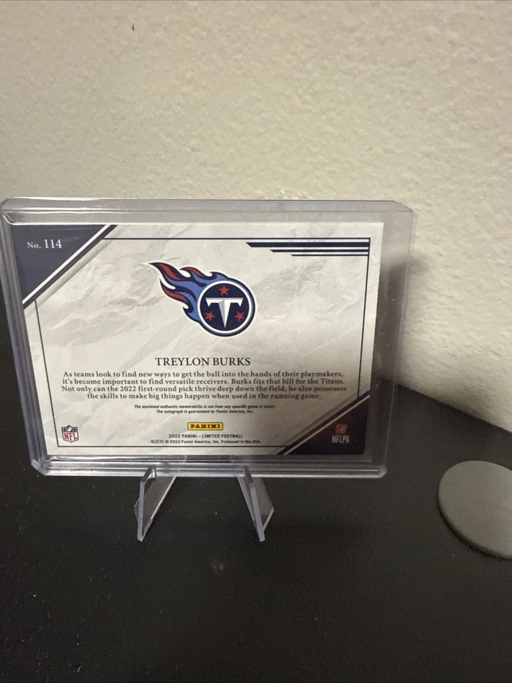 2022 Panini LimitedRookie Patch Autographs Treylon Burks #114 /199 (AU, MEM, RC) - Image 2 of 2