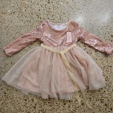 Marie Nicole Girls Pink Sequin Tulle Dress L