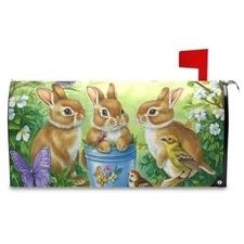 Cute Rabbit Easter Bunny Birds Flowers Butterfly Mailbox Covers Magnetic 