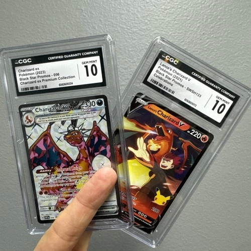 2021 2023 Charizard V EX Black Star promo PAIR  #SWSH133 LANCE'S CGC 10 GEM MINT