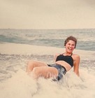Stereo Slide 1950s Beach Scene, Bathing Suits BOB KOTALIK personal Estate Sale#2